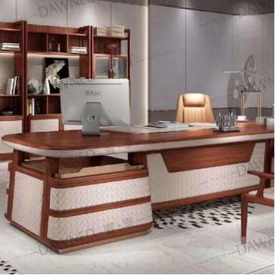 YX01 soil wood office desk  with leather modesty